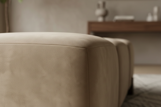 Two-Tone Upholstered Oak Stool Bench