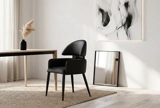 Upholstered Dining Armchair with Open Curved Back-GraffitiWallArts
