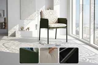 Upholstered Dining Armchair with Slim Metal Frame-GraffitiWallArts