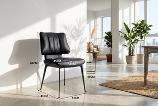 Upholstered Dining Chair with Stitched Curved Back-GraffitiWallArts