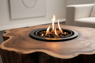 Wabi-Sabi Solid Oak Wood Fire Pit Table