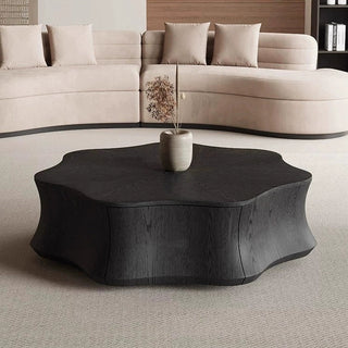 Graffitiwallarts.com-Water Lily Petal Ripple Coffee Table – Vintage Wood Grain Finish