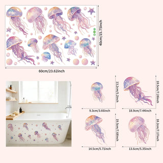 Watercolour Jellyfish Wall Stickers for Kids Rooms-GraffitiWallArts