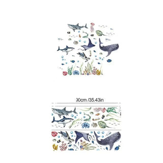 Watercolour Shark Wall Stickers for Kids-GraffitiWallArts