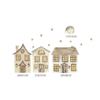 Watercolour Bear House Kids Room Wall Decal