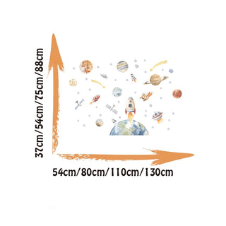 Watercolour Solar System Wall Stickers for Kids