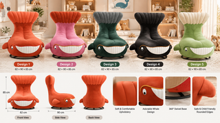 Sofá de Ballena para la Habitación de Niños | Muebles Cómodos y Divertidos
