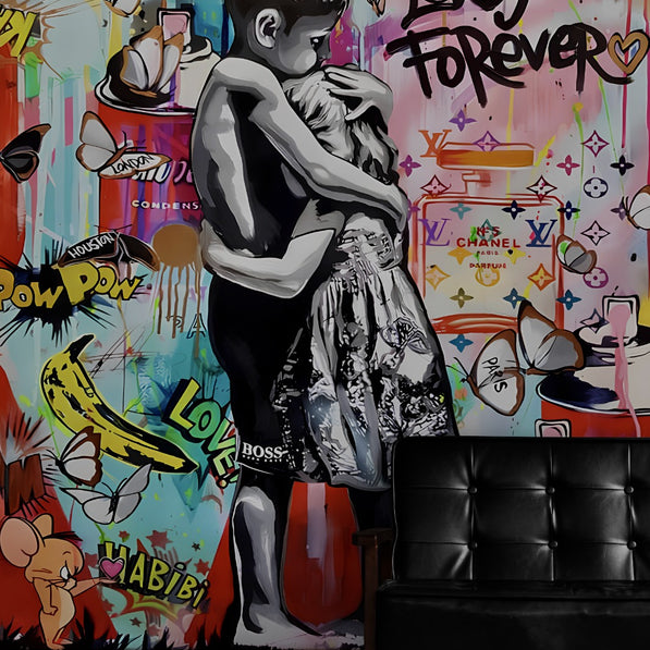 Banksy „Ich werde dich für immer lieben“ Tapetenwandbild – Wanddekoration