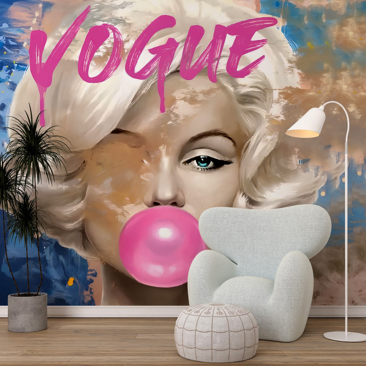 Marilyn Monroe Bubble Gum Tapetenwandbild – Wanddekoration