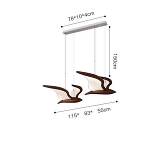 Wooden Bird-Inspired LED Chandelier Light – Artistic Pendant Lighting - GraffitiWallArts.com