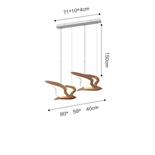 Wooden Bird-Inspired LED Chandelier Light – Artistic Pendant Lighting - GraffitiWallArts.com