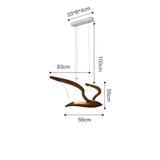 Wooden Bird-Inspired LED Chandelier Light – Artistic Pendant Lighting - GraffitiWallArts.com