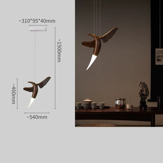 Wooden Bird Inspired LED Vertical Chandelier Light – Artistic Lighting - GraffitiWallArts.com