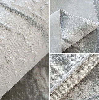 Abstract Gray High Pile Tufted Rug-GraffitiWallArts