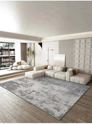 Abstract Gray High Pile Tufted Rug-GraffitiWallArts