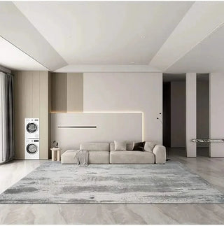 Abstract Gray High Pile Tufted Rug-GraffitiWallArts