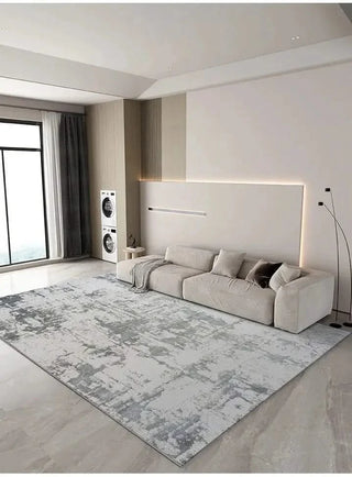 Abstract Gray High Pile Tufted Rug-GraffitiWallArts