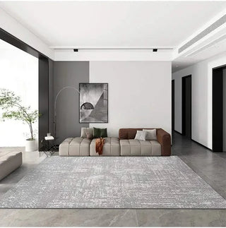 Abstract Gray High Pile Tufted Rug-GraffitiWallArts