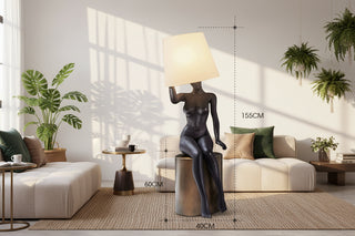 Abstract Human Figure Floor Lamp – Designer Sculptural Standing Light-GraffitiWallArts