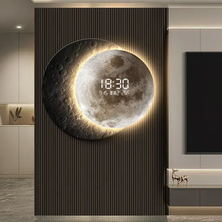 Advanced Moon LED Wall Clock – Modern Plexiglass Illuminated Timepiece-GraffitiWallArts