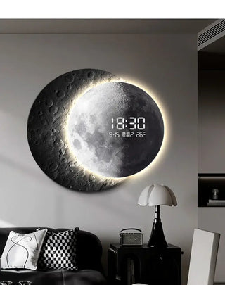 Advanced Moon LED Wall Clock – Modern Plexiglass Illuminated Timepiece-GraffitiWallArts