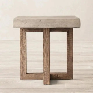Aged Pine Wood Round Coffee Table-Coffee Table