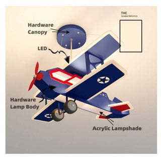 Airplane LED Hanging Light for Kids Room-GraffitiWallArts