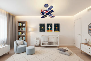 Airplane LED Hanging Light for Kids Room-GraffitiWallArts