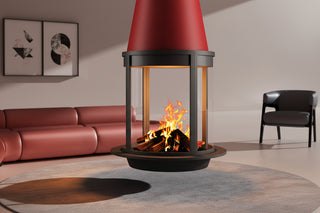 Alpine Cone Suspended Fireplace - Wood, Ethanol & Electric-GraffitiWallArts