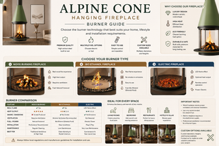 Alpine Cone Suspended Fireplace - Wood, Ethanol & Electric-GraffitiWallArts