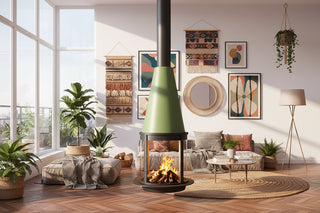 Alpine Cone Suspended Fireplace - Wood, Ethanol & Electric-GraffitiWallArts