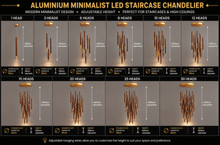 Aluminium minimalistische LED-trap kroonluchter – snoer hanglamp