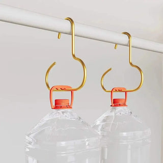 Aluminium S-Curve Multi-Purpose Hanger – Cap, Hat, Bag & Scarf Organiser (Dark Gray & Gold)-GraffitiWallArts