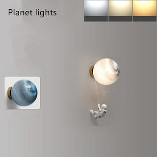 Astronaut on Moon Wall Lamp - Kids Room Lighting-GraffitiWallArts