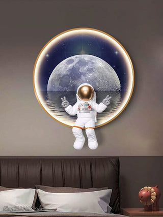 Astronaut on Moon Wall Light: Illuminate with Space-Kids Room Lights