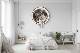 Astronaut on Moon Wall Light: Illuminate with Space-Kids Room Lights
