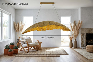 Banana Leaf LED Pendant Light with Textured Shade-GraffitiWallArts