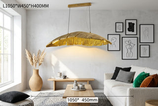 Banana Leaf LED Pendant Light with Textured Shade-GraffitiWallArts