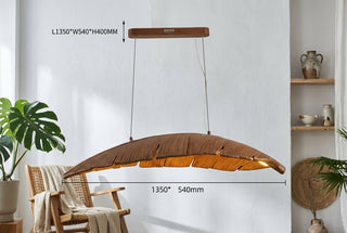 Banana Leaf LED Pendant Light with Textured Shade-GraffitiWallArts