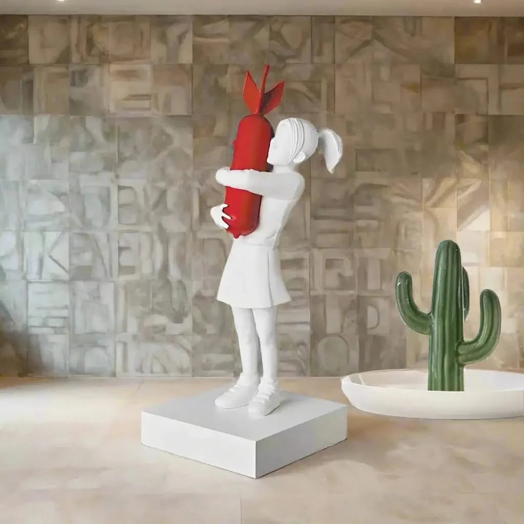 Banksy Bomb Hugger Girl Statue | Street Art Sculpture 58cm–250cm Banksy Bomb Hugger Girl Statue | Street Art Sculpture 58cm–250cm