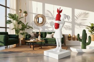 Banksy Bomb Hugger Girl Statue – Street Art Sculpture | 58cm, 100cm, 150cm, 200cm & 250cm | White, Black & Gold-GraffitiWallArts