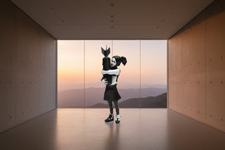 Banksy Bomb Hugger Girl Statue – Street Art Sculpture | 58cm, 100cm, 150cm, 200cm & 250cm | White, Black & Gold-GraffitiWallArts