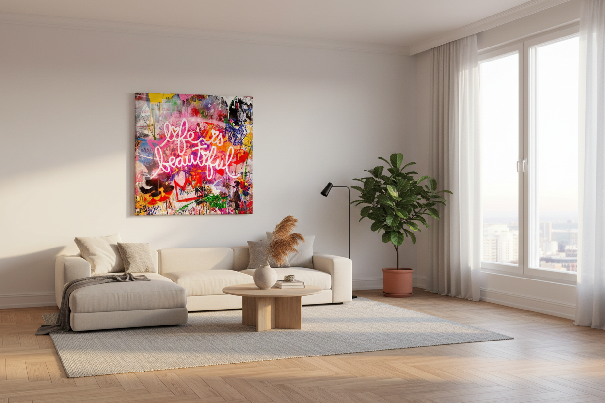 Banksy Life Is Beautiful Canvas Wall Art | Wall Posters Banksy Life Is Beautiful Canvas Wall Art | Wall Posters