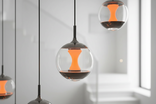 Bicolour Amber Glass Globe Staircase Pendant Light – Gunmetal & Matte Black, Dual Colour Temp, 6 to 25 Heads