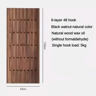 Dark Wallnut Wood Piano Wall Hanging Coats Organiser-Drying Racks & Hangers