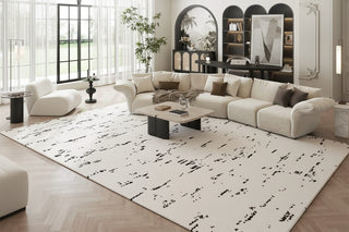 Black & White Stas Net Rug: Modern Sophistication-GraffitiWallArts