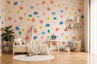 Bohemian Floral Wall Stickers for Kids-GraffitiWallArts