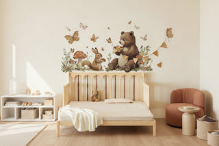 Brown Bear Squirrel Wall Stickers for Kids-GraffitiWallArts
