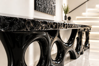Bubble Cluster Console Table for Entryway or Living Room – Matte Black-GraffitiWallArts