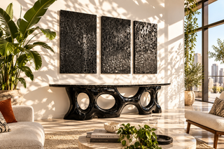 Bubble Cluster Console Table for Entryway or Living Room – Matte Black-GraffitiWallArts